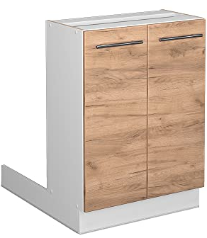 Vicco Kücheninsel Fame-Line, Goldkraft Eiche/Weiß, 60 cm ohne Arbeitsplatte