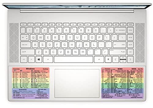SYNERLOGIC (2 sets) Windows + Word/Excel (for PC) Shortcuts Stickers Bundle | No-Residue Laminated Vinyl Cheatsheet Windows Keyboard Stickers 76 x 64mm + 86 x 64mm (Rainbow, Small, 2 sets)