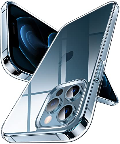 DASFOND Hülle für iPhone 12/12 Pro, Crystal Clear Nie Vergilbung Cover Transparent stoßfest Ultra dünn Handyhülle, Anti-Scratch Klar Rückseite Handyhülle Flexibel Hard Case, Durchsichtig