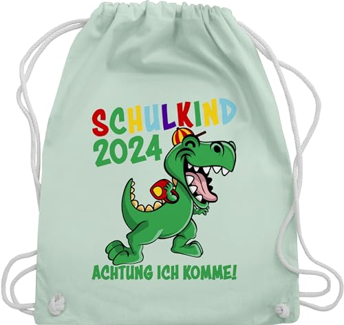 Shirtracer Turnbeutel Rucksack - Schulanfang & Einschulung Geschenk - Schulkind 2025 Achtung ich komme! - bunt - Unisize - Pastell Grün - geschenke einschulung-schulanfang schulanfänger