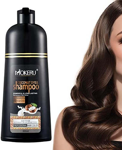 Schwarzes Haarfärbe-Shampoo - 500 ml Coconut Dye Shampoo für graues Haar für Männer und Frauen - Kräuterformel, die nicht verblasst, nicht klebende Kopfhaut, schnell wirkendes schwarzes Pw tools