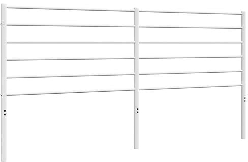 vidaXL Kopfteil, Bettkopfteil aus Stahl Metallkonstruktion, Betthaupt für Bett Metallbett Bettgestell, Bettzubehör Schlafzimmer, Metall Weiß 180cm