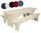 TexDeko® gepolsterte Hussen für Bierzeltgarnitur Stretch | Set aus Tisch- & Bankhussen | Knitterfrei, Pflegeleicht & Waschbar | Perfekt für Festzelte, Hochzeiten & Events (220 x 70cm, Creme)