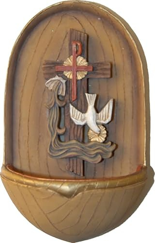 FADEDA Weihwasserkessel 'Hlg. Geist' / Höhe:12 cm/handbemalt/detailgetreue Krippen Figuren - Weihnachten Tisch Dekoration Krippe Zubehör