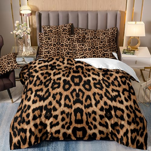 NPCEED Bettwäsche 200x200 Leopardenmuster,Buntes Leopard Bettwäsche Set für Jungen Mädchen Erwachsene,Bettwäsche Sexy Leopardenmuster mit Kissenbezug 50x75 cm (Stile11,200x200cm)