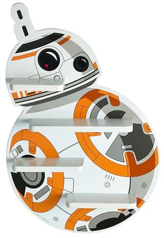 Disney Star Wars BB8 Small Wall Shelf, Wall Mounted Kids' Bookshelf and Storage Shelf | Wooden Floating Shelves For Bedroom & Playroom