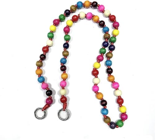 Pmnzdy Holzperlen Handykette Universal Schlüsselband Kette Handyband zum Umhängen Handy Lanyard Holzperlenkette Handyschnur zum Hängen Smartphone Handy Schmuck für Damen Mädchen Gemischte Farben