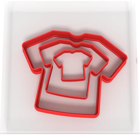 JUST CUTTERS Shirt Shape Cutters | Set of 3 Plastic Cutter for Baking, Fondant, Clay, Pastry, Icing, Jewellery (3/5/8CM), X1-D6-3