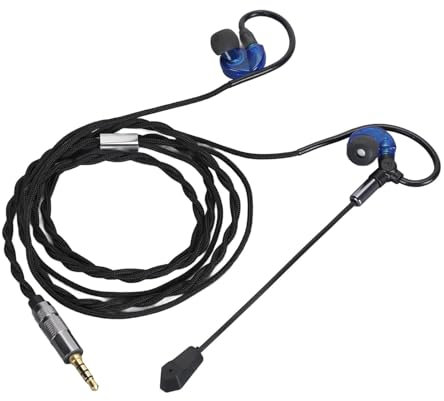 ASHATA In Ear Gaming Headset, Gaming Earbuds with Microphone, Lightweight Sensitive 3.5mm Wired Detachable Gaming Earbuds for Mobile & PC (Blue)