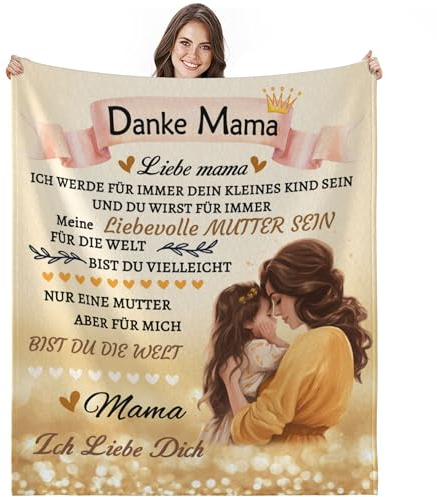 JhcsDy Geschenk für Mama Geschenke für Mutter Die perfekte Geschenkidee für die Beste Mutter der Welt Kuscheldecke für Geburtstag, Muttertag & Weihnachten Schenken Sie Wärme und Liebe150x130cm