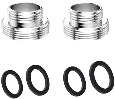 2 Stück Wasserhahn Adapter M16 auf M22, Gewindeadapter für Außengewinde M16 und M22, ideal für Steckverbinder für Küchenarmaturen, Wassersparzierung, Wasserfilter, Schläuche