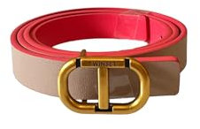 TWINSET cintura reversibile in pelle fucsia/nude - medium