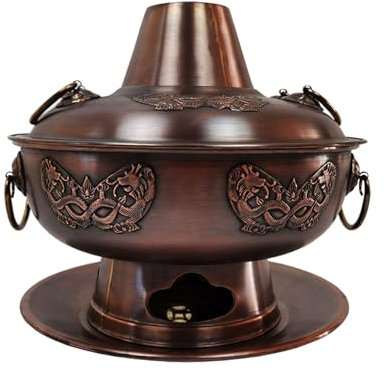 Pentola Calda In Rame Cinese, Pentola Calda Singola E Doppia Staccabile In Rame Addensato, Utensili Da Cucina Pentola Calda Mongola, Adatto for Famiglia/Amici, Feste (Size : 36cm)