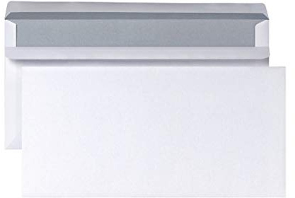 Briefumschlag Kompaktbriefhülle ohne Fenster 125x235mm 80g weiß 50 Stück (0319)