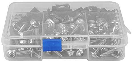 177 Pièces Vis de Moto, Vis de Carénage de Moto Universelles, Kit de Boulons de Carénage, Kit de Boulons de Carénage de Moto, Kit de Clips D'écrou, Fixations M5 M6 Adaptées aux Motos de(Argent)