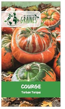 40 Graines de Courge Giraumon Turban Turc (Bonnet Turc) - Spectaculaire et Comestible - Idéale Décoration et Soupe