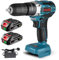 Cordless Electric Screwdriver Drill Machine - 54N.m Cordless Drill with 25 Torque Adjustment, Brushless Drill Screwdriver for Home DIY (Incl. 2 Batteries)
