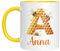 Personalisierbare Tasse mit Namen | Honigwaben & Bienen Design | Geschenkidee | Kaffeebecher 330 ml