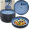 Sänger Aruba| Steingut Pastaschalen 6 tlg, Nudel Schalen Set 6 Personen, Schüssel Set spülmaschinenfest mikrowellenfest kratzfest, große Schüssel blau mit schwarzem Rand 750 ml | VALUE COLLECTION