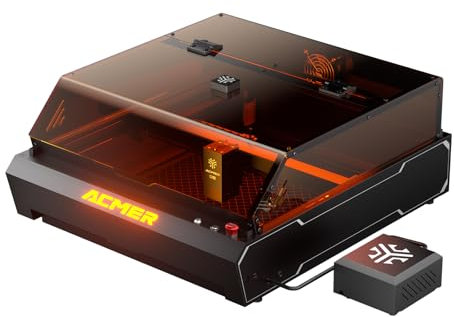 ACMER P3 10W Diode 2W IR Laser Graviermaschine, 2-in-1 Doppelt Eingeschlossener Laser Cutter Lasergravierer mit Air Assist, Eingebaute Kamera für Stapelverarbeitung für Holz, Metall, Acryl, Leder