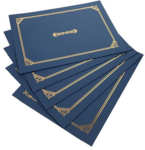 AUTSUPPL 5 Stück Papier Zertifikathüllen Mit Goldprägung Dokumentenschutzhüllen Diplomhüllen Für Zertifikate Diplome Dokumente Oder Fotos Horizontal Oder Vertikal Aufbewahren