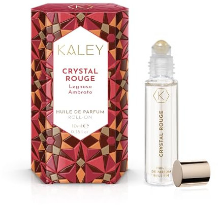 Kaley | Cristal Rouge Roll-On-Parfüm, holziger und bernsteinfarbener Duft, 10 ml, hergestellt in Italien