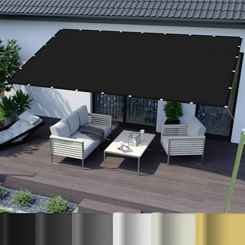 Bâche D'Ombrages Voiles Solaire 3 x 4 m avec Oeillets et Cordons Couvertures de Plantes de Serre avec Œillets pour Patio Jardin, Terrasse,Extérieur, Noir