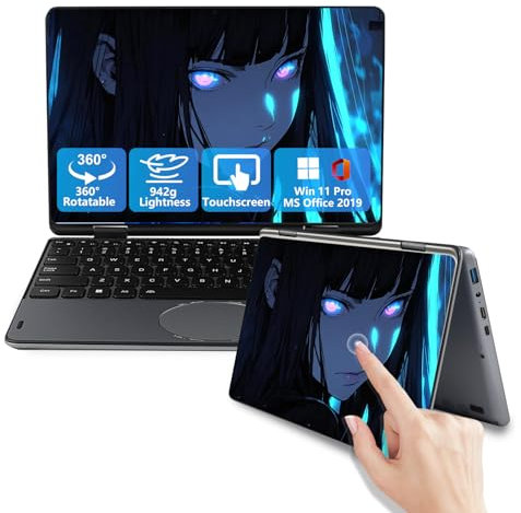LONGEVINCE Ordinateur Portable Convertible 2-en-1 À Écran Tactile De 11 Pouces, Celeron N100, Win 11, 16 Go DDR4, 1920 * 1200 IPS, Clavier Rétroéclairé,Pavé Tactile Ovale (Gris, 16+256G SSD)
