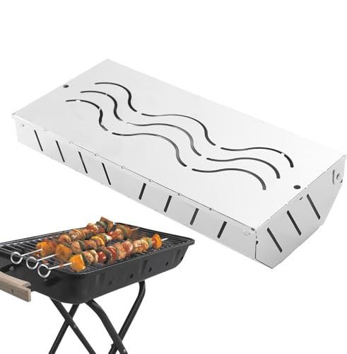 Räucherbox – Rauchbox aus Edelstahl, vielseitige Rauchbox | Kohlbesitzer aus Holz für intensives Raucharoma, Grillzubehör für Fleisch, Fisch