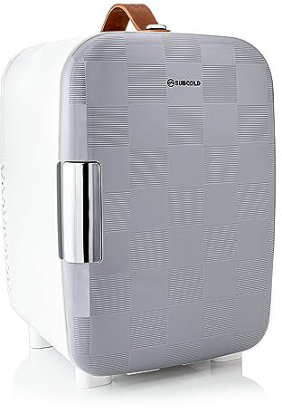 Subcold Pro10 Luxury Mini Fridge Cooler | Compact 10L Portable Small Fridge 12V & 240V | Efficient, Quiet Cooling System | Ideal for Bedroom, Office, Beauty & Car | (Chequer Grey)
