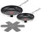 Tefal Jamie Oliver by H8802S34 - Set di padelle dirette 24, 28 cm, in acciaio inox, con rivestimento antiaderente in ceramica e protezione padella, 24, 28 cm