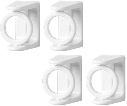 GNAUMORE Confezione da 2 Supporti Adesivi per Montaggio a Parete per Aste per Tendaggi,Non Necessitano di Foratura,Ganci Bianco da Parete,Supporti per Bastoni Tende