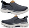 Deportivas Ancho Especial Zapatillas para Hombre Sin Cordones Calzado Cómodo Sneakers Casuales(Blue,46 EU)