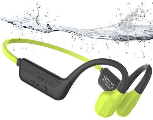 Kopfhörer Schwimmen Knochenschall Kopfhörer Bluetooth 5.4, IP68 Wasserdichte Bone Conduction Headphones Schwimmen Kopfhörer mit 32GB MP3-Player Speicher, Open-Ear Kopfhörer für Schwimmen Laufen