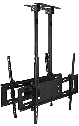 Decken-TV-Halterung, verstellbare doppelseitige Halterung für 152,4-254,4 cm (60-100 Zoll) Low-Profile-Fernseher, doppelpolige Unterstützung, einfache Installation