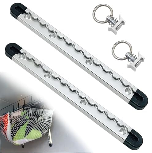 PRITOK Set di 2 binari per airline in alluminio, semicircolari con 4 tappi terminali e 2 anelli, 30 cm per rimorchi, auto, camper, camper