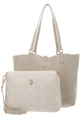 U.S. Polo Assn. Shopper Schultertasche Malibu Shopping Bag Ivory creme