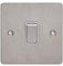 Schneider Electric Ultimate Flat Plate - Single 2 Way Light Switch, 16AX, GU1212WSS, Stainless Steel with White Insert