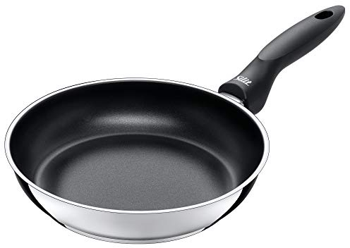 Silit Domus Bratpfanne 24 cm Induktion hoch, Edelstahl beschichtet, Kunststoffgriff, für schonendes Braten