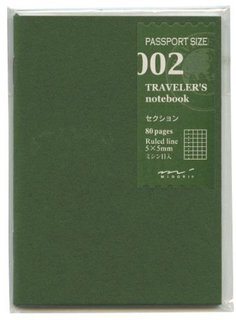 Midori Traveler's Notebook (Refill 002) Graph Passport Size by Midori
