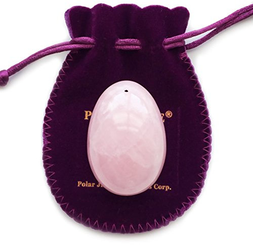 Uovo yoni di quarzo rosa, forato, grande, con certificato e istruzioni [lingua italiana non garantita], pietra rosa dell’amore, per la donna, per rafforzare i muscoli del pavimento pelvico e contrastare stress e incontinenza urinaria nelle donne mature by Polar Jade