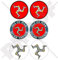 Isle of Man VANNIN (Schiff), TT Races, triskellion Manx UK 5,1 cm (50 mm) Vinyl bike-helmet Sticker, Aufkleber X6