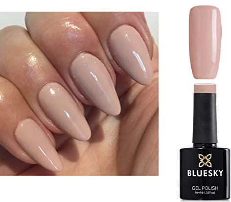 Hell-beiger Gel-Nagellack mit UV-LED von Bluesky in einer limitierten Ausgabe, 10 ml-Fläschchen plus 2 LuvliNail-Glaztücher