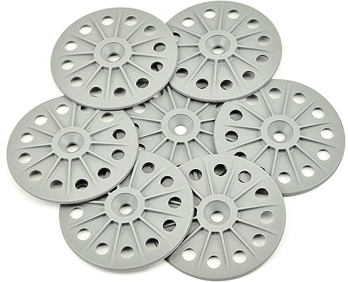 300 pcs 60 mm 30% renforcé en fibre de verre Rondelles de fixation pour planches à isolation rigide, gris moyen, blanc