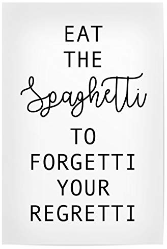 artboxONE Poster 30x20 cm Typografie Eat The Spaghetti - Bild Italien Calm down entspnnung