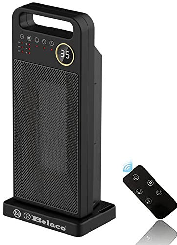 Belaco New Space Heater, Electric Heater, Timer, Remote Control, Oscillation, Ceramic Fan Heater portable heater 2000W home office room heater, Overheat protection