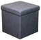 HomeHarmony Folding Storage Ottoman Seat, Stool, Toy Storage Box Linen Look (Light Grey Medium)