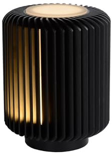 LUCIDE TURBIN - Tischlampe - Ø 10,6 cm - LED - 1x5W 3000K - Schwarz