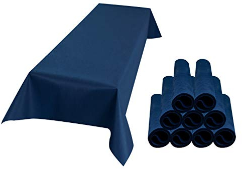 Sensalux Tischdecke, abwaschbar, Vorteilspack, 10 Stück, 1m x 2,5m, Dunkelblau
