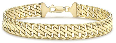 CARISSIMA Damen 9ct Gelbgold Doppelte Panzerkette Armband - 19cm/7.5